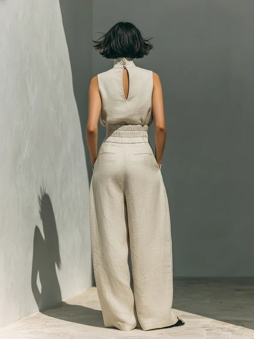 Valeria™ | Conjunto de Camisa Sin Mangas y Pantalón Wide Leg