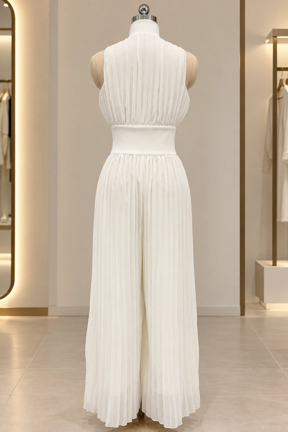 Mono Elegante de Gasa con Pierna Ancha