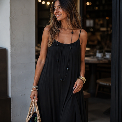 Vestido Midi con Espalda Ajustable