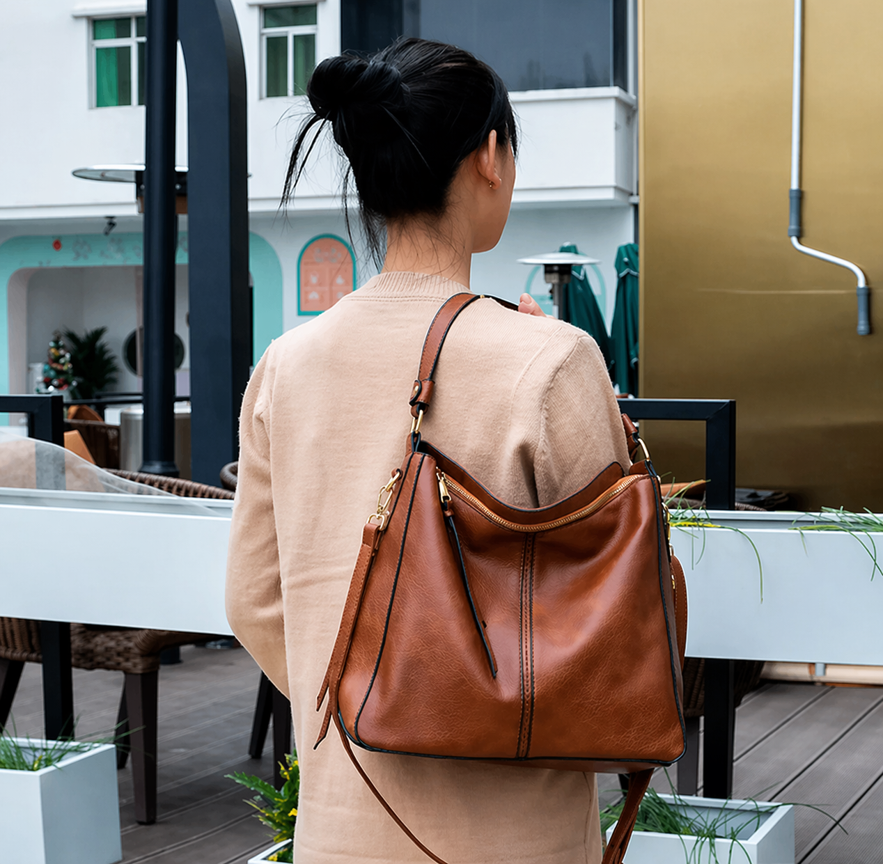 Bolso Hobo de Cuero Vegano