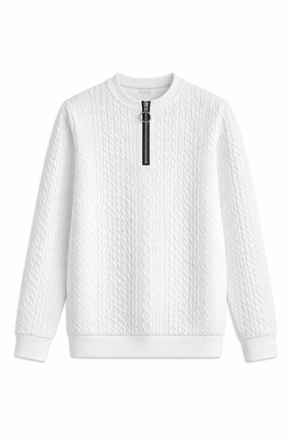 Sweater Trenzado con Cierre Frontal
