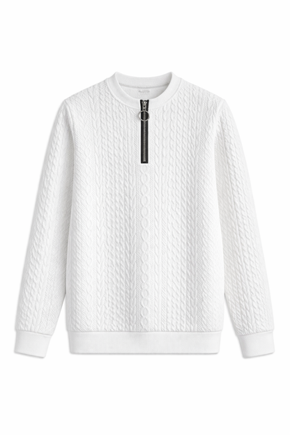 Sweater Trenzado con Cierre Frontal