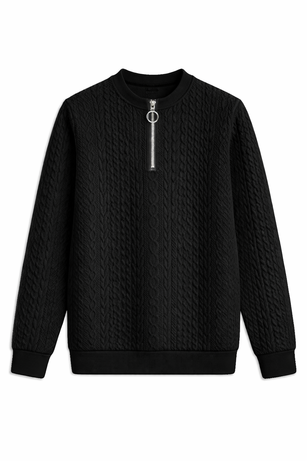 Sweater Trenzado con Cierre Frontal