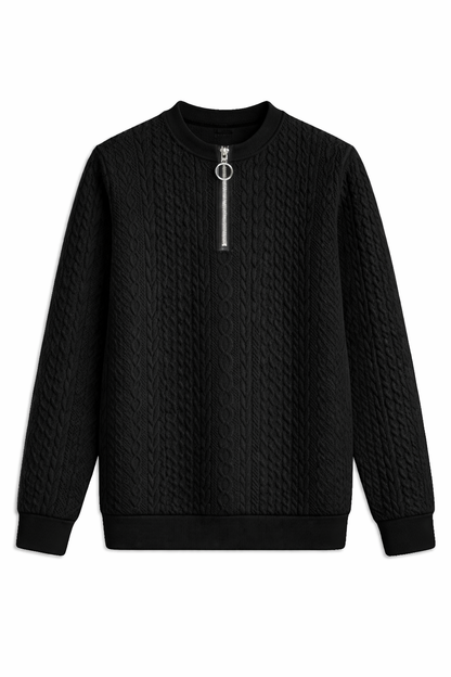 Sweater Trenzado con Cierre Frontal