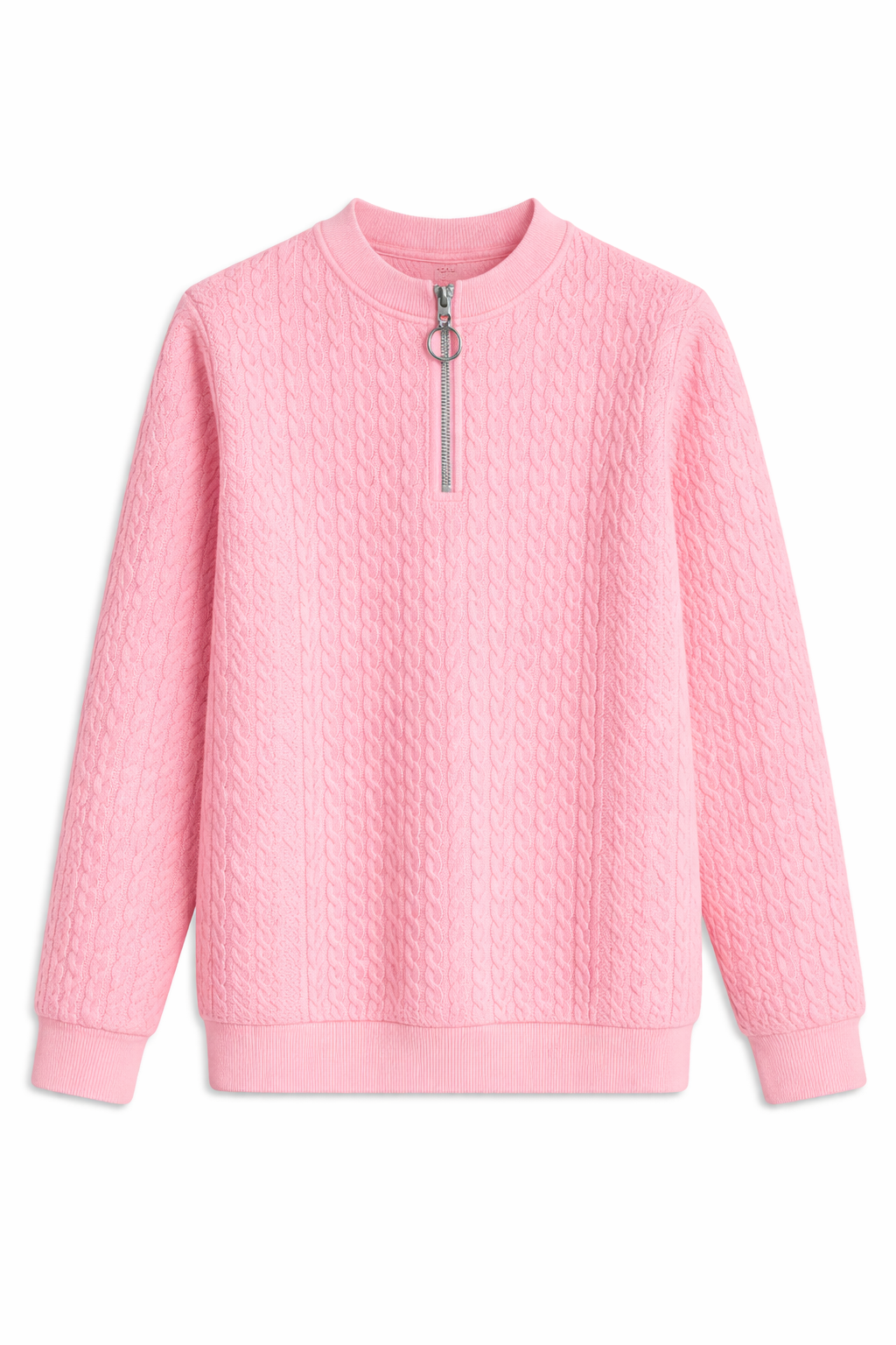 Sweater Trenzado con Cierre Frontal