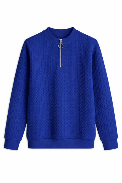Sweater Trenzado con Cierre Frontal