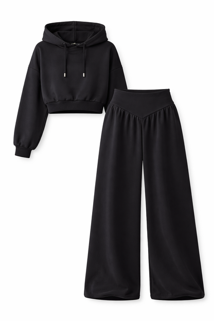 Conjunto Polerón Crop + Pantalón Oversize
