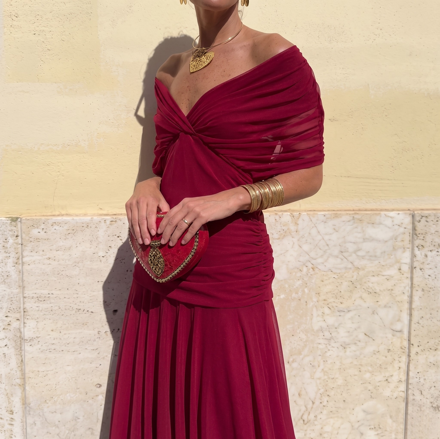 Vestido Drapé Cruzado Elegante