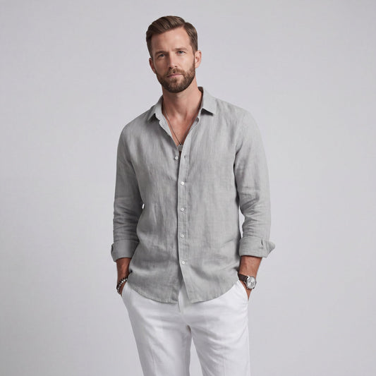 Camisa de Lino de Corte Holgado