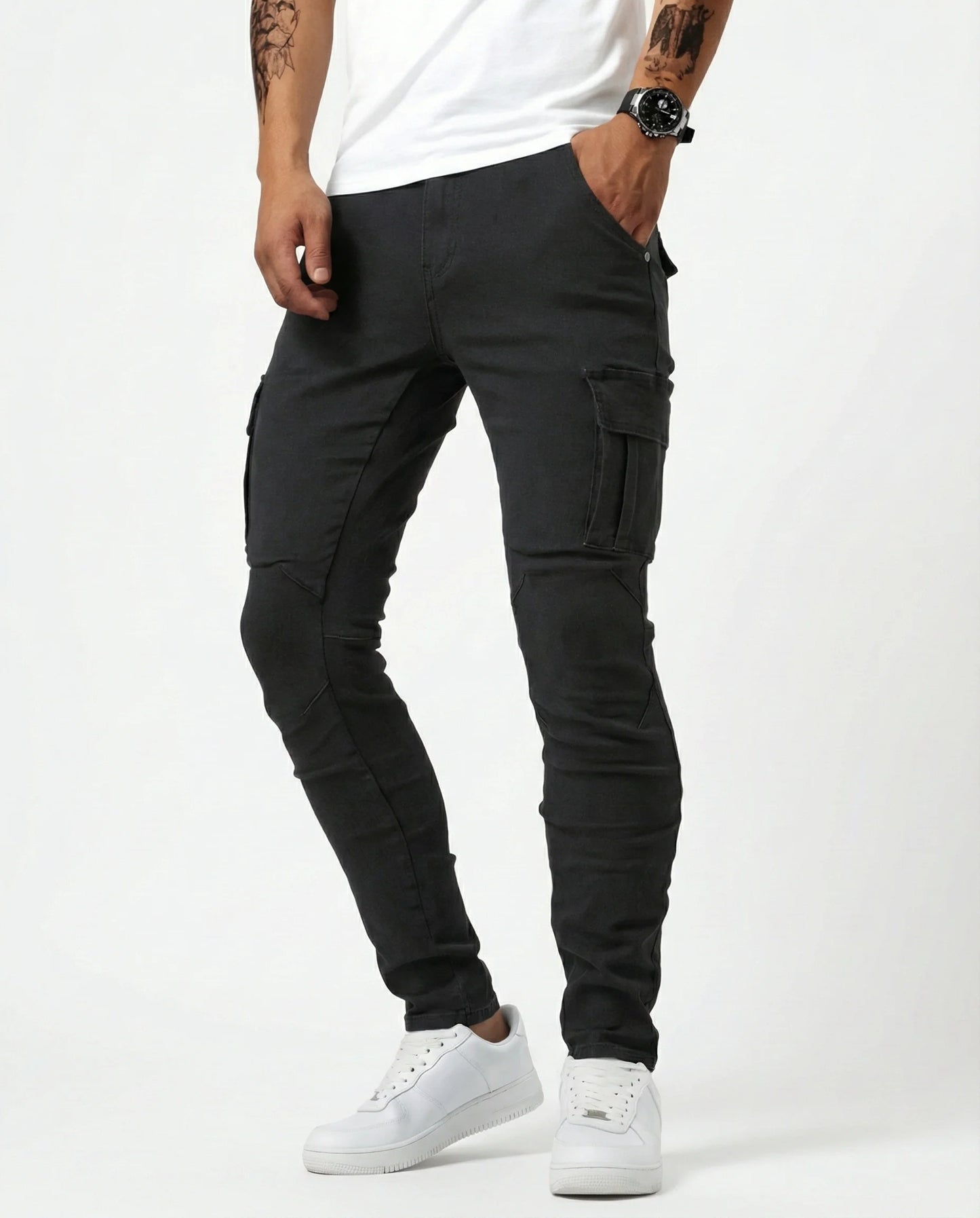 Jeans Cargo Slim Stretch Hombre