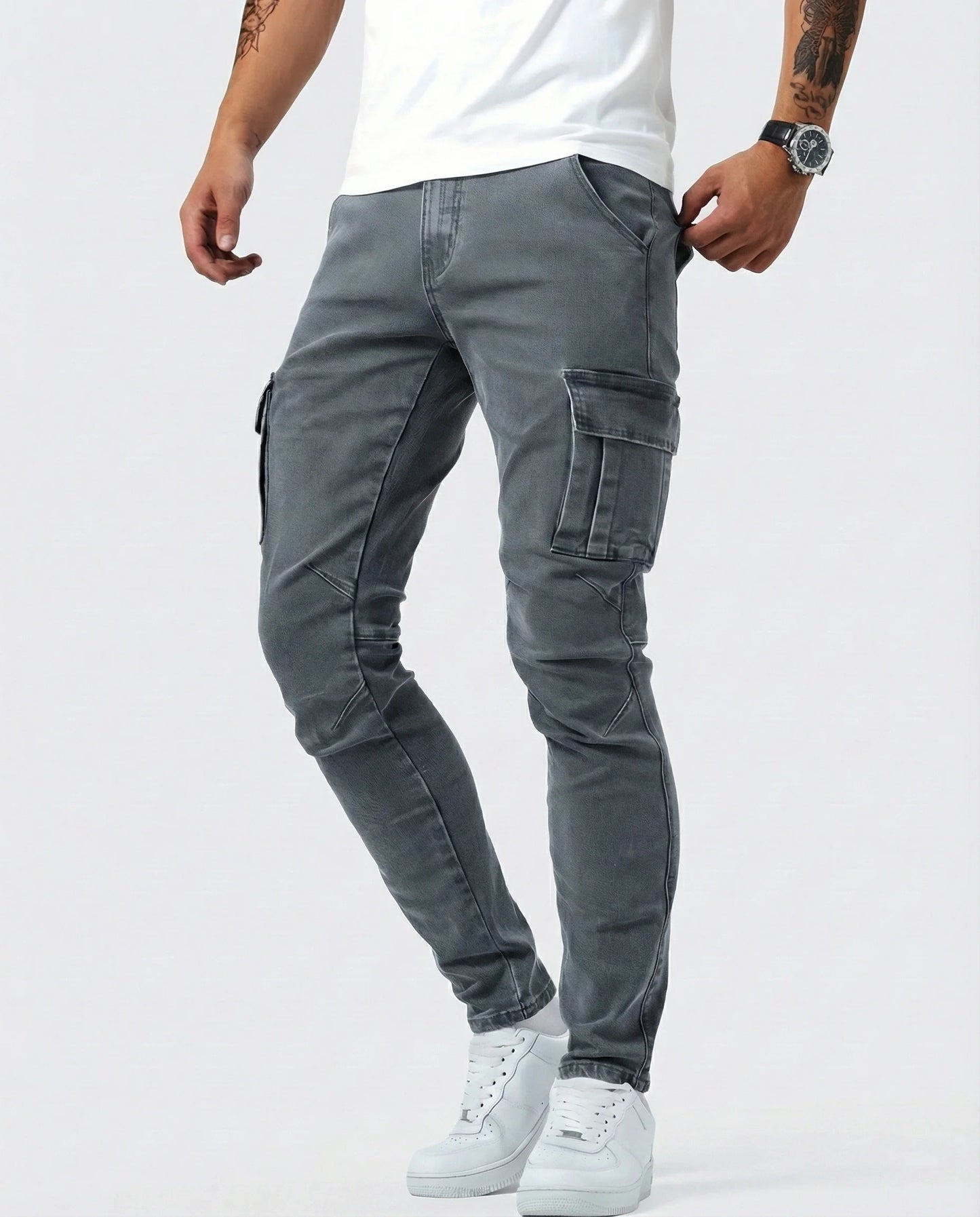 Jeans Cargo Slim Stretch Hombre