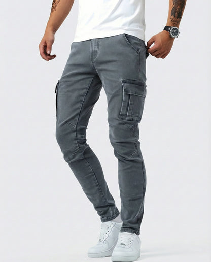 Jeans Cargo Slim Stretch Hombre
