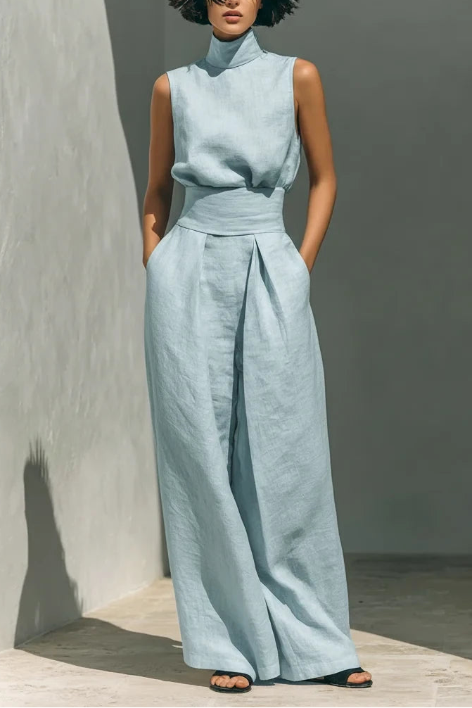 Valeria™ | Conjunto de Camisa Sin Mangas y Pantalón Wide Leg