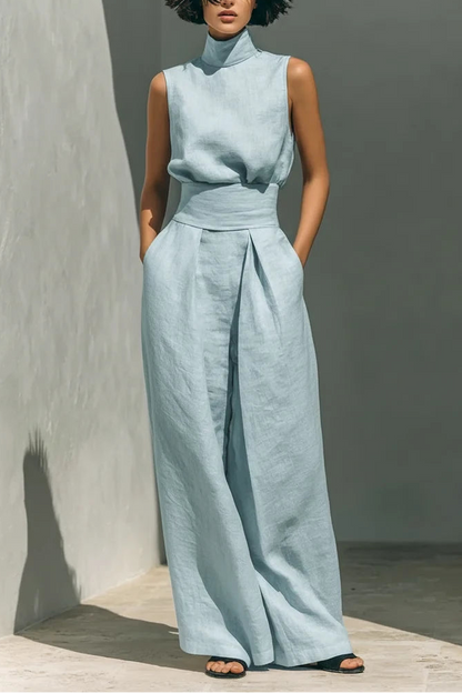 Valeria™ | Conjunto de Camisa Sin Mangas y Pantalón Wide Leg