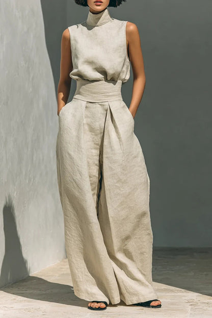 Valeria™ | Conjunto de Camisa Sin Mangas y Pantalón Wide Leg