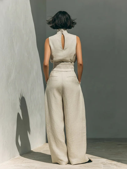 Valeria™ | Conjunto de Camisa Sin Mangas y Pantalón Wide Leg