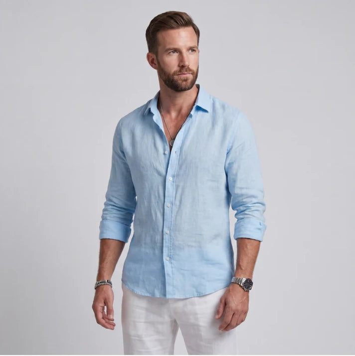 Camisa de Lino de Corte Holgado