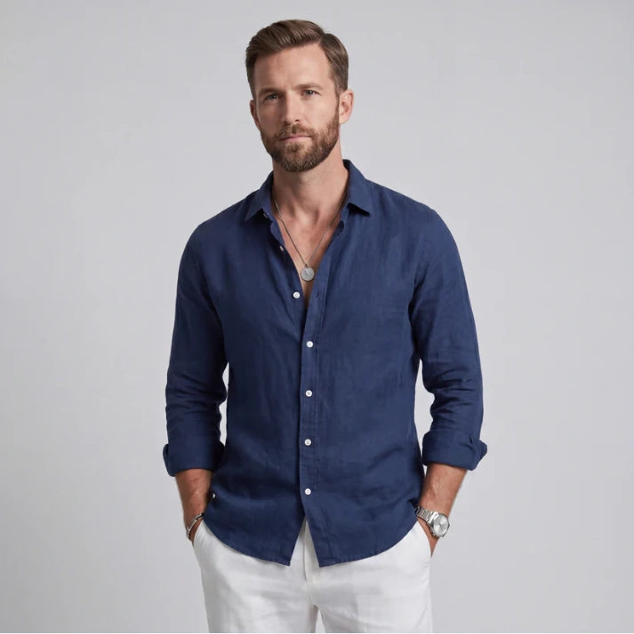 Camisa de Lino de Corte Holgado