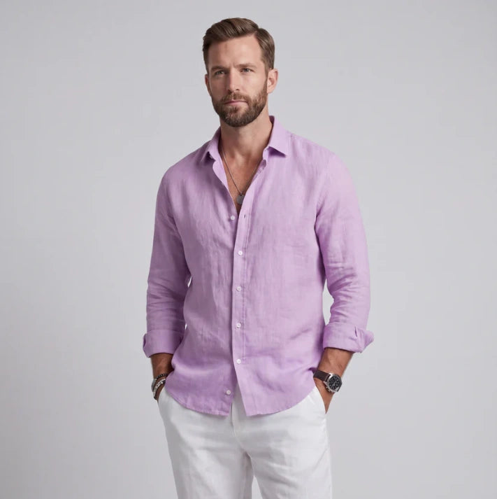 Camisa de Lino de Corte Holgado