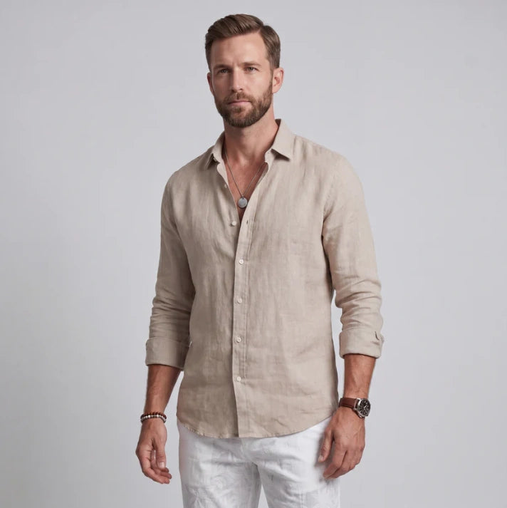 Camisa de Lino de Corte Holgado