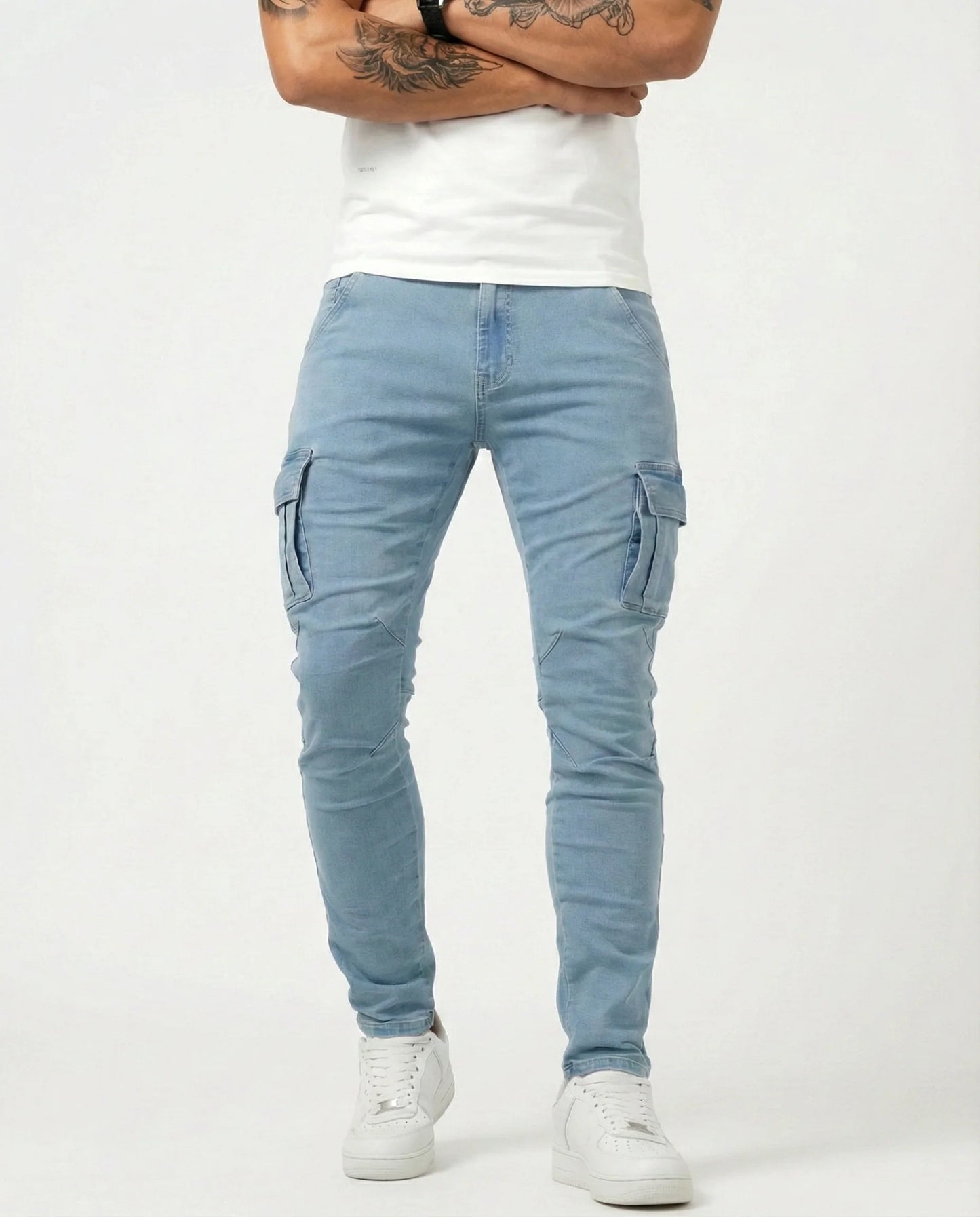 Jeans Cargo Slim Stretch Hombre
