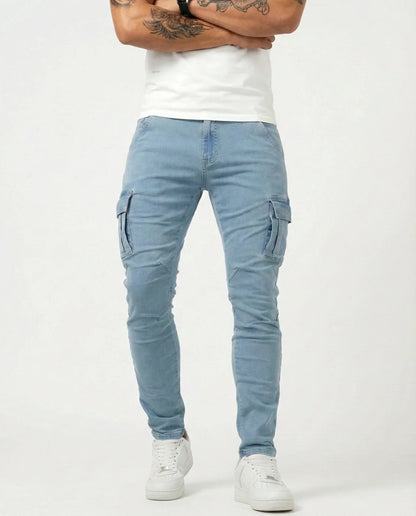 Jeans Cargo Slim Stretch Hombre