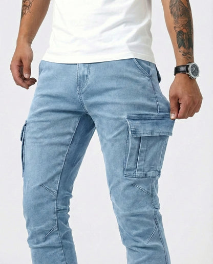 Jeans Cargo Slim Stretch Hombre