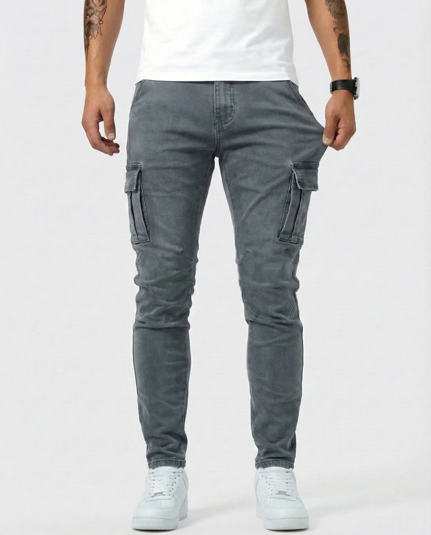 Jeans Cargo Slim Stretch Hombre