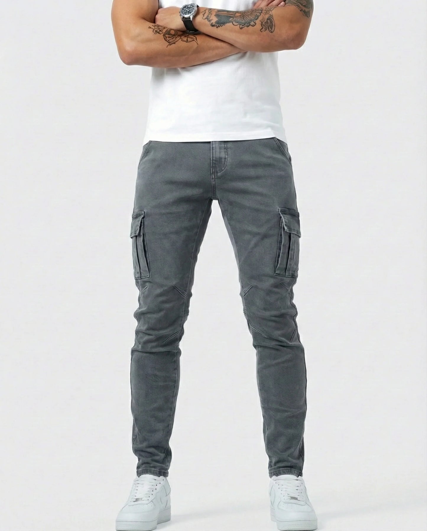 Jeans Cargo Slim Stretch Hombre