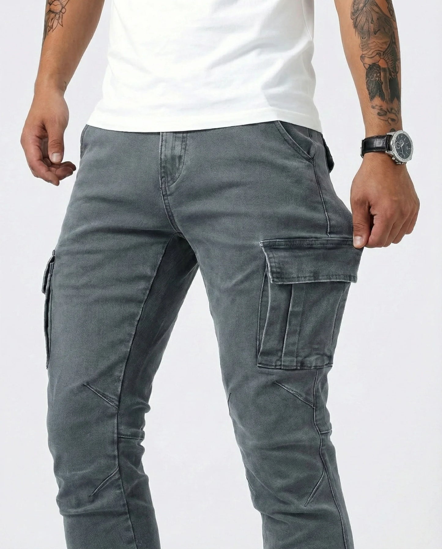 Jeans Cargo Slim Stretch Hombre