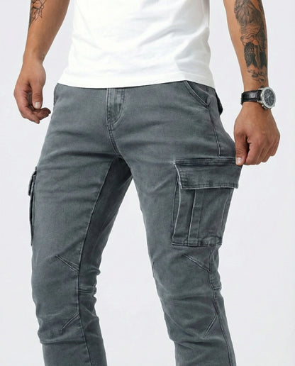 Jeans Cargo Slim Stretch Hombre