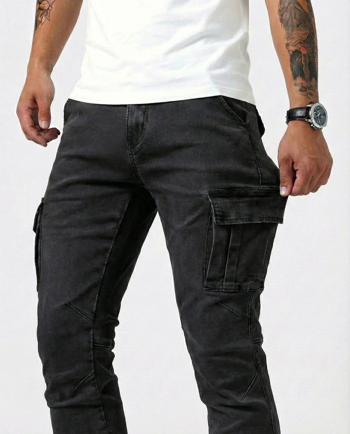 Jeans Cargo Slim Stretch Hombre