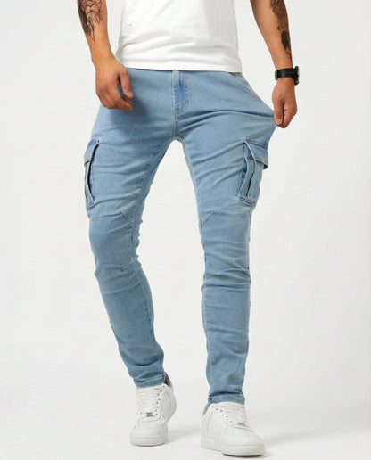 Jeans Cargo Slim Stretch Hombre