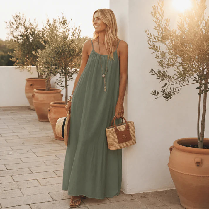 Vestido Midi con Espalda Ajustable