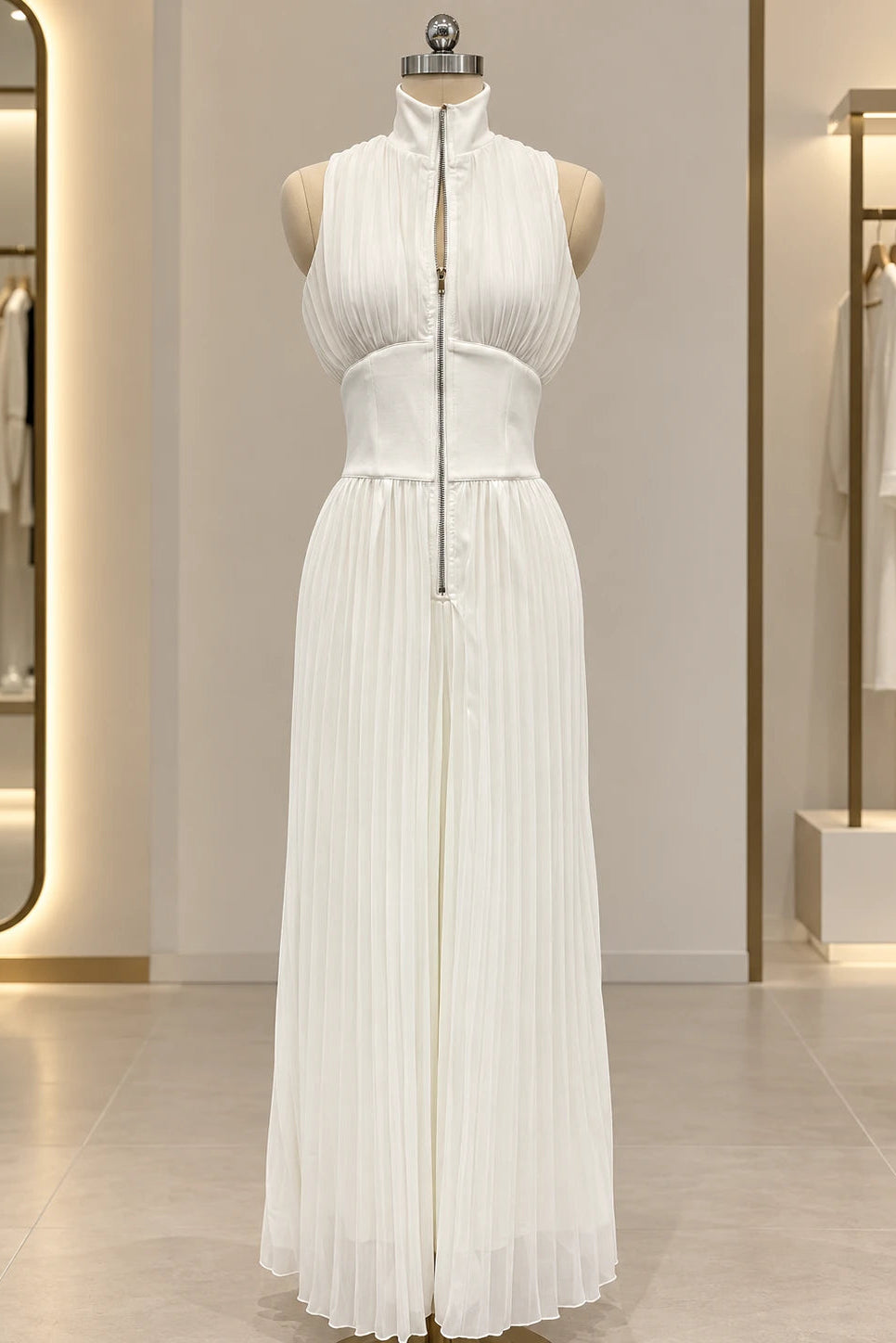 Mono Elegante de Gasa con Pierna Ancha